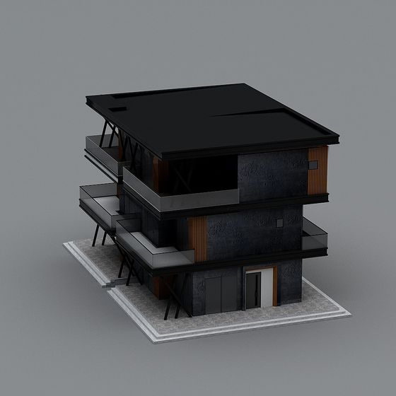 Unique Low-Polygon Modern Architecture 3D model
