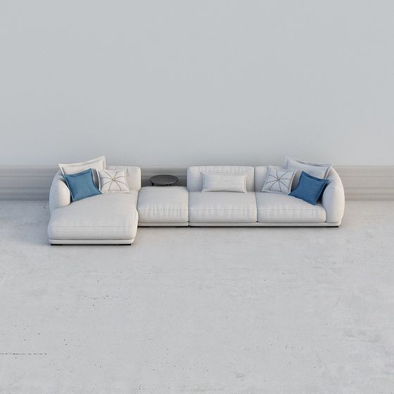 Modern Low-Polygon Sofa 3D Model
