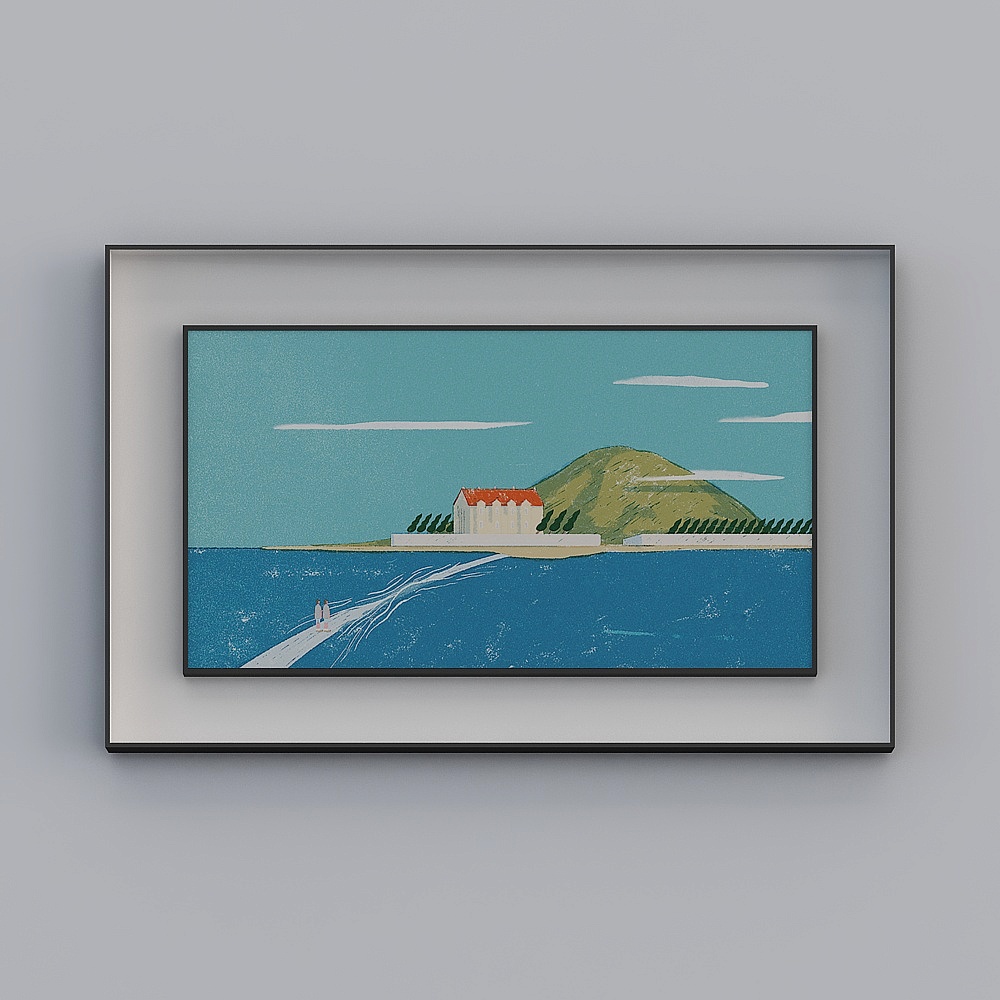 Jane -Light luxury wind - Restaurant decoration painting - SK-006 - Blue Summer