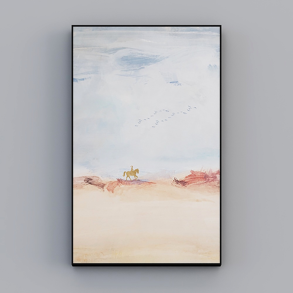 Low Poly Desert Horse and Rider 3D model