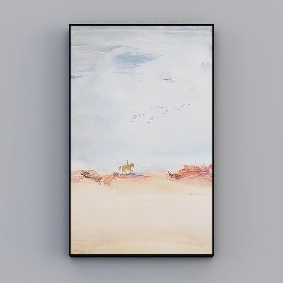 Low Poly Desert Horse and Rider 3D model