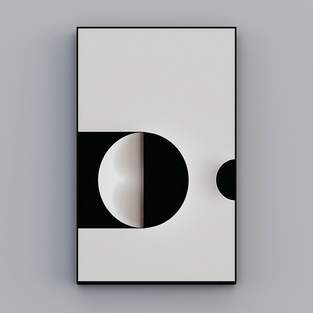 Roshan - Modern Wind - Minimal black and white gray xuan decorative painting - Wilderness Star Moon G