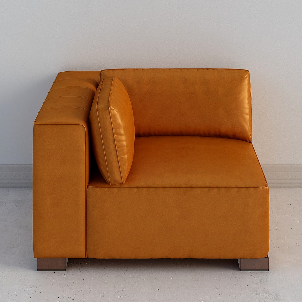 Grace leather corner single sofa