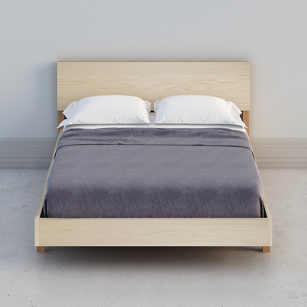 Lit ouvert 1500 bois de cire blanche et produits de lit