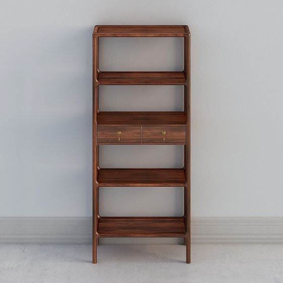 Stylish Low-Poly High-Detail Bookshelf 3D model