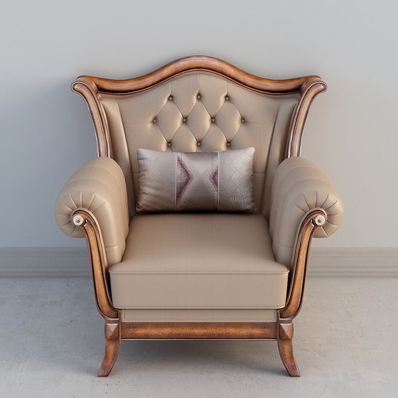 Classic Leather Armchair 3D Model