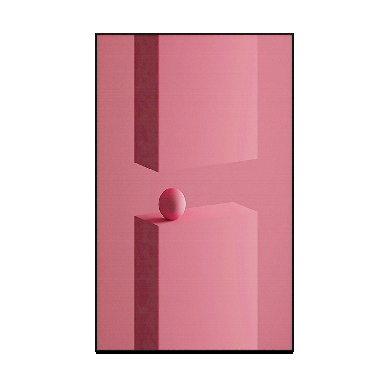Balance Gate Low Poly 3D Model – Minimalist Pink Design