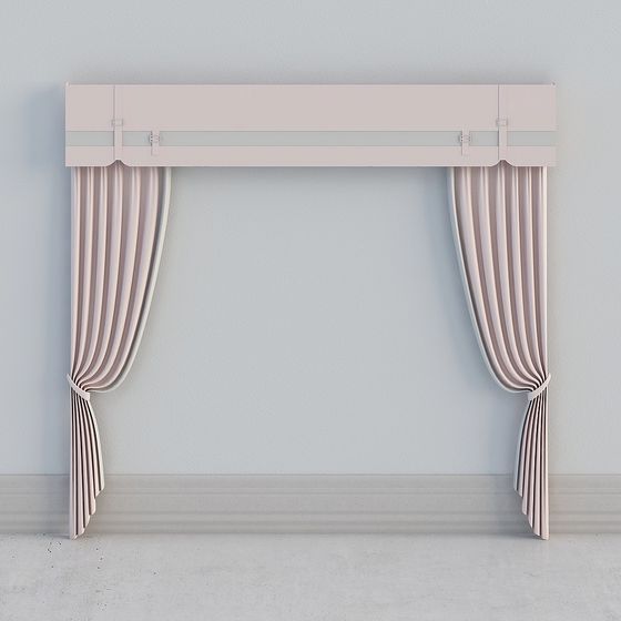 Charming Low-Poly Curtain 3D model for Modern Spaces