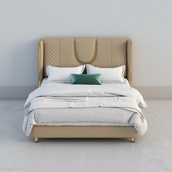 Stylish Luxury Bed 3D model for Modern Spaces