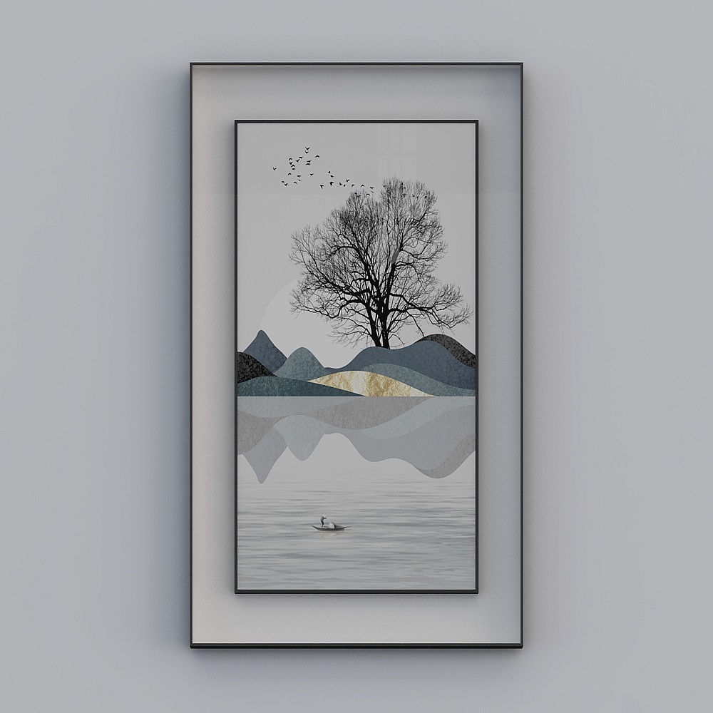 Jane on - light luxury wind - Xuanguan decorative painting - SK-027 - Lake Light Mountain color