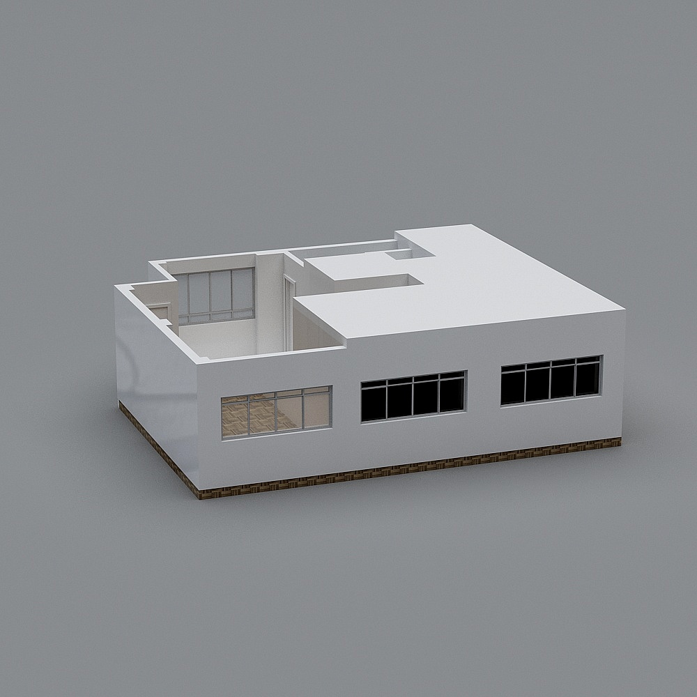 Urban Cottage Low Poly 3D model