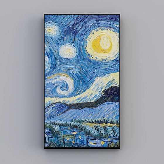 Starry Night 3D Model Inspired by Van Gogh