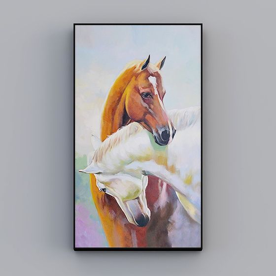 Dynamic Duo of Horses 3D model