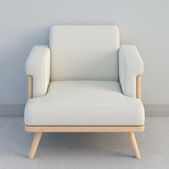 Nordic Style Single Sofa 3D model