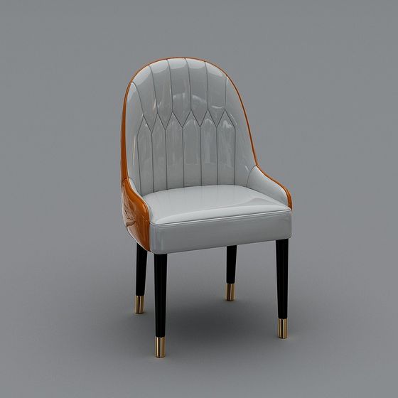Elegant Shell Chair 3D model for Stylish Spaces