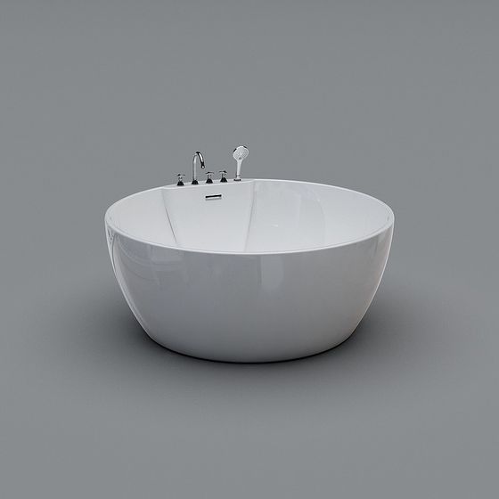 Minimalist White Bathtub 3D Model