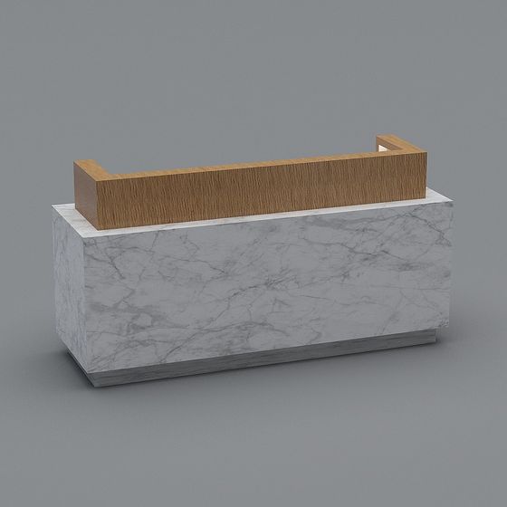 Elegant Marble Reception Desk 3D model