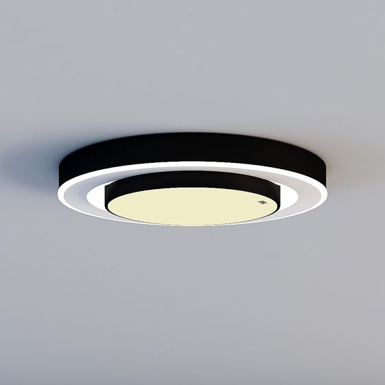 Sleek Circular Pendant Light 3D model