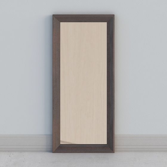 Wood Framed Mirror 3D model