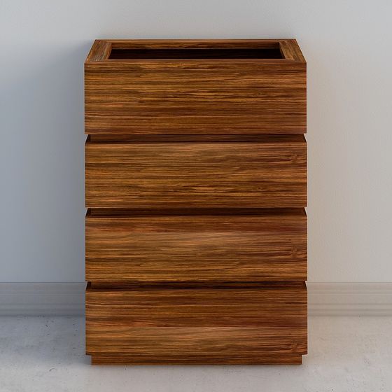 Stylish Wooden Drawer Cabinet 3D model for Contemporary Spaces