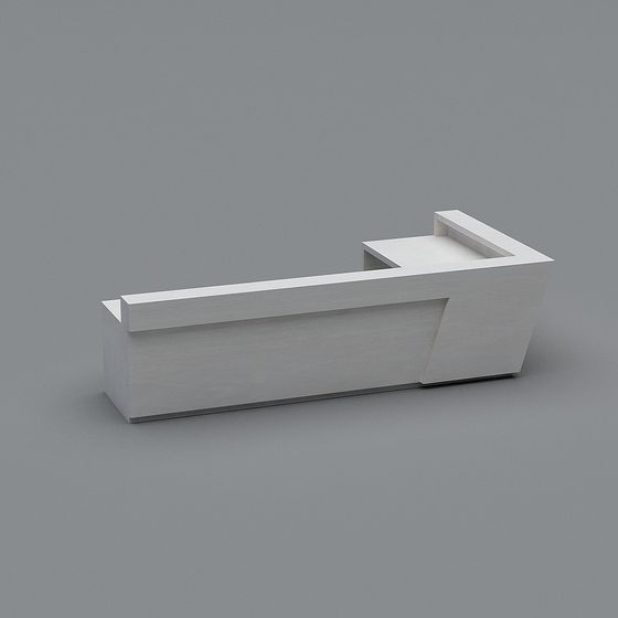 L-Shaped Reception Desk 3D model