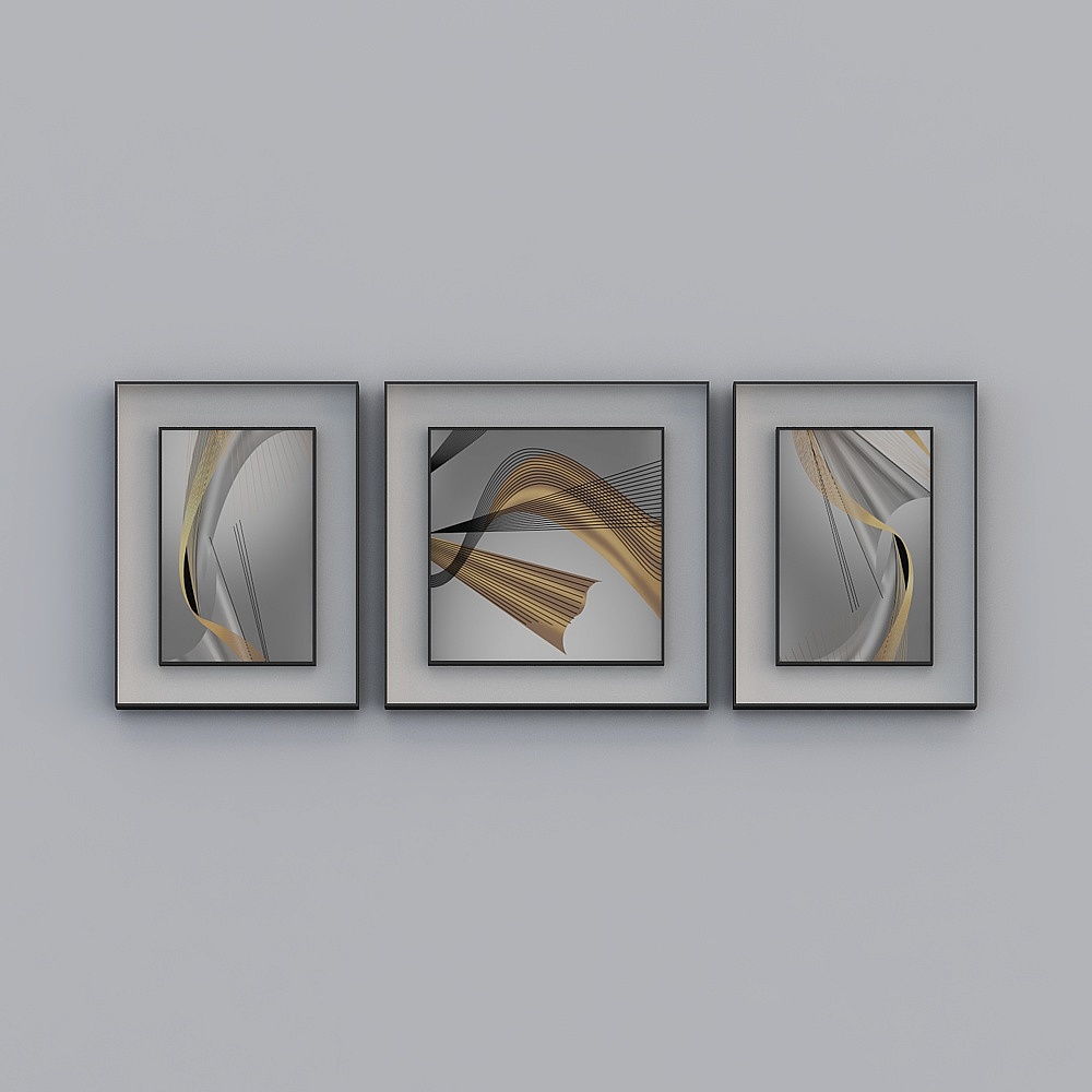 Jane on - light luxury wind - living room decoration painting - SK-020 - gold luxury track