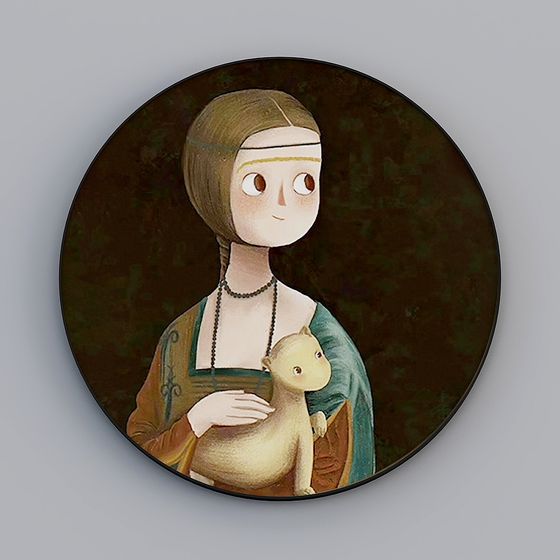 Roshan - Moderner Wind - Mona Lisa Licht Luxus Wohnraum Dekorationsgemälde - Stille Aussicht (Rund) G