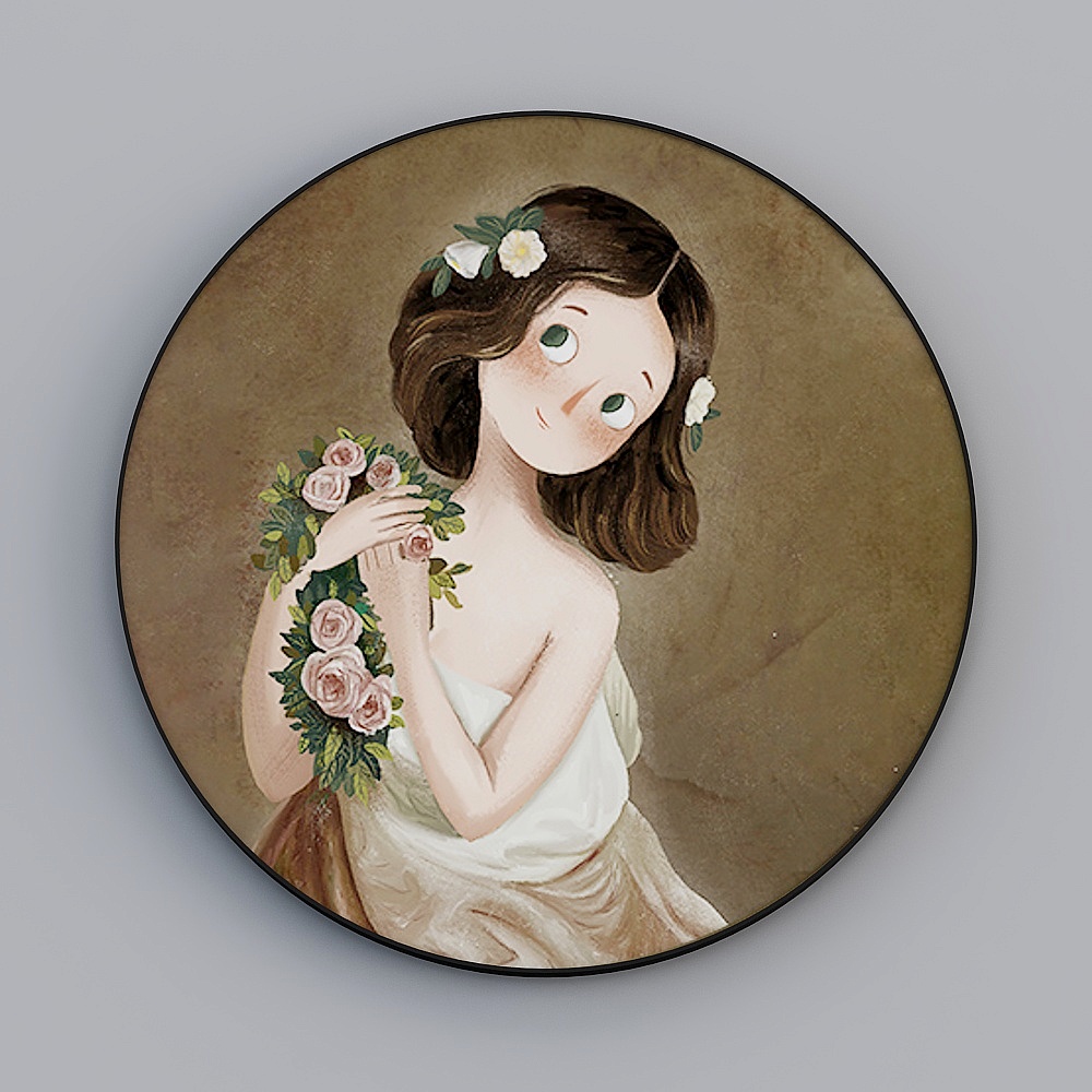 Roshan - Modern Wind - Mona Lisa Light Luxury Living Room Decorative Painting - Silent (Round) D