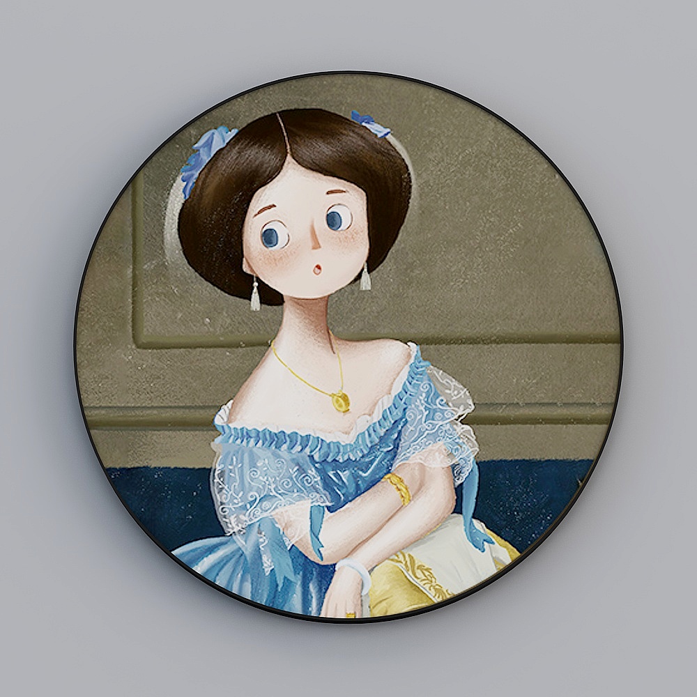 Roshan - Modern Wind - Mona Lisa Light Luxury Living Room Decorative Painting - Silent View (Round) C