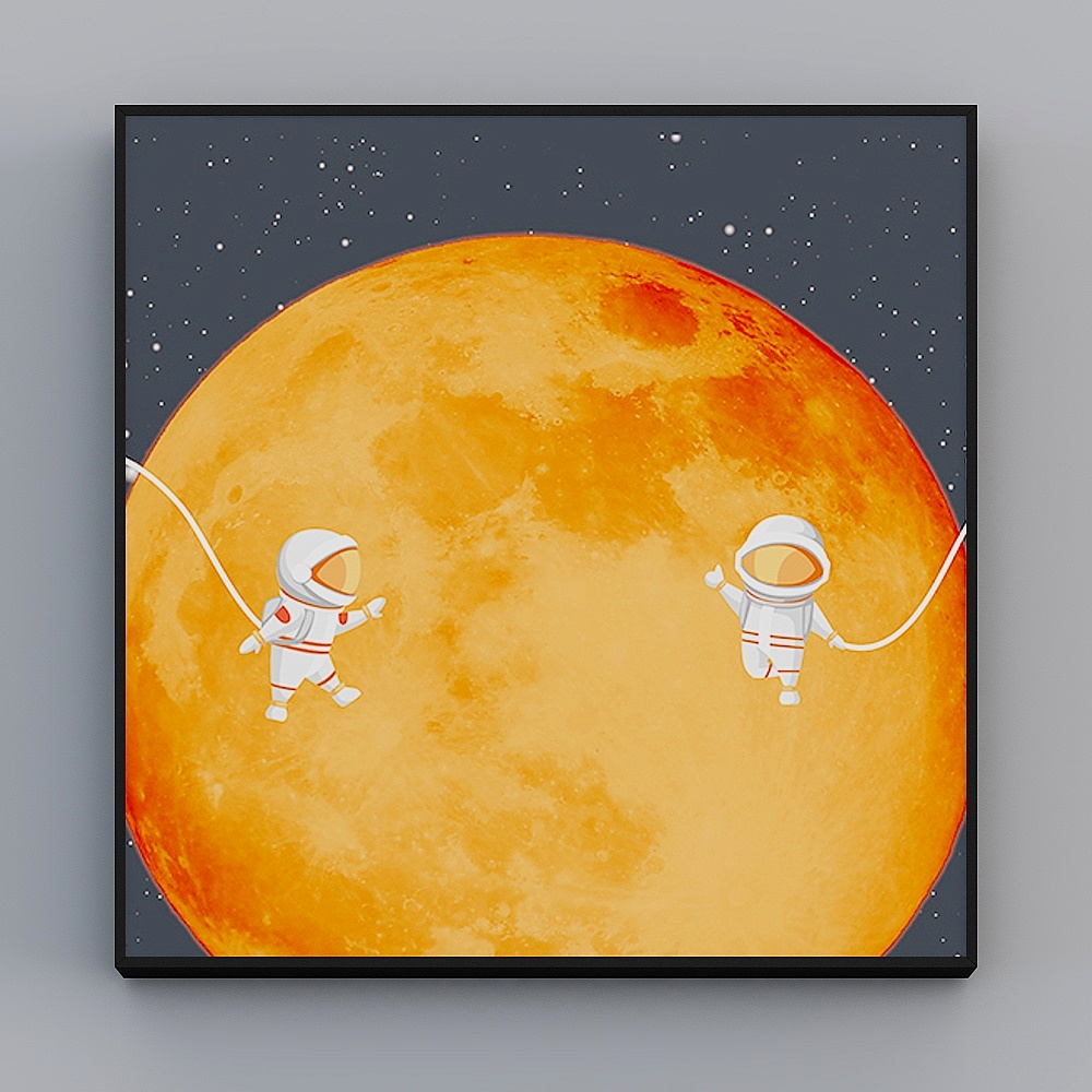 Roshan - Modern Wind - Creative Living Room Astronaut Decorative Painting - Fantasy Child Dream G