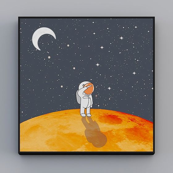 Roshan - 현대 바람 - 크리 에이 티브 거실 우주 비행사 장식 그림 - Fantasy Child Dream C