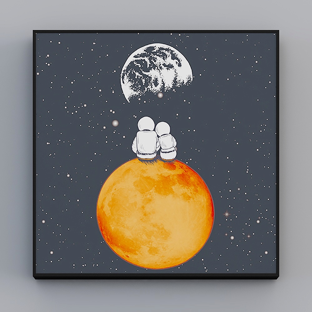 Roshan - Modern Wind - Creative Living Room Astronaut Decorative Painting - Fantasy Child Dream E