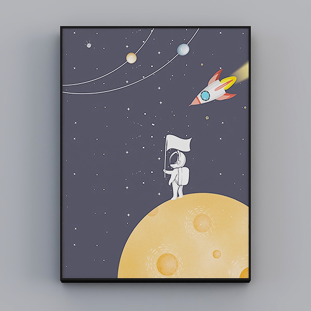 Roshan - Vent moderne - Peinture décorative d'astronaute espace salon - Starland I