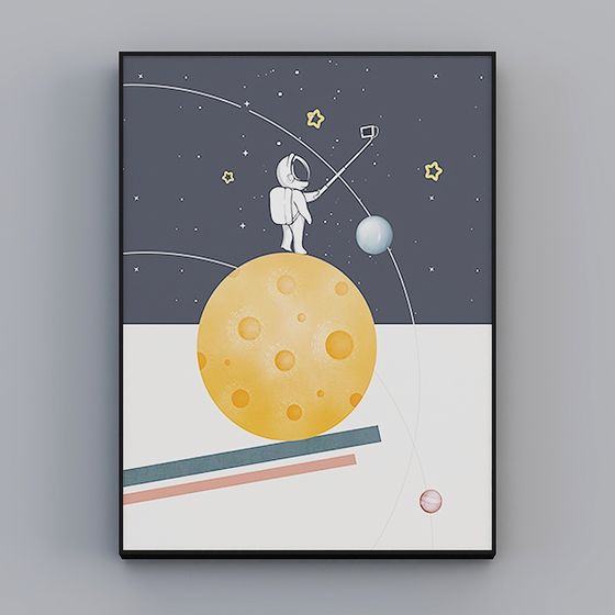 Roshan - Vent moderne - Peinture décorative d'astronaute espace salon - Starland A