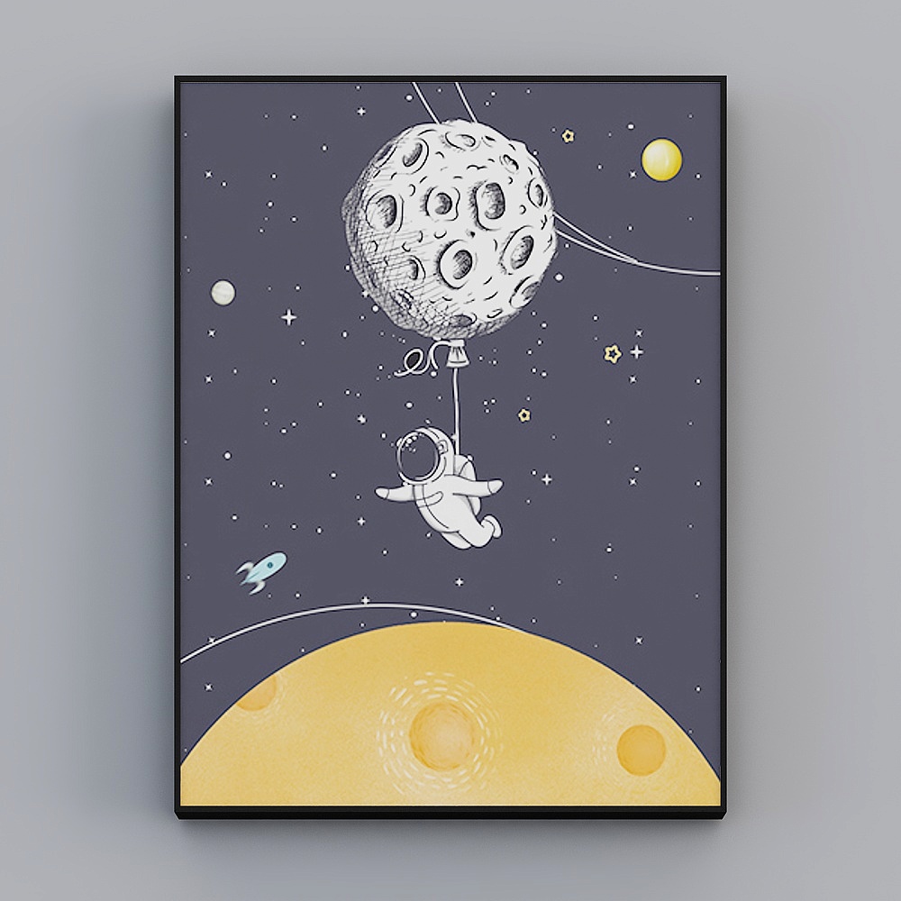 Roshan - Vent moderne - Peinture décorative d'astronaute espace salon - Starland B