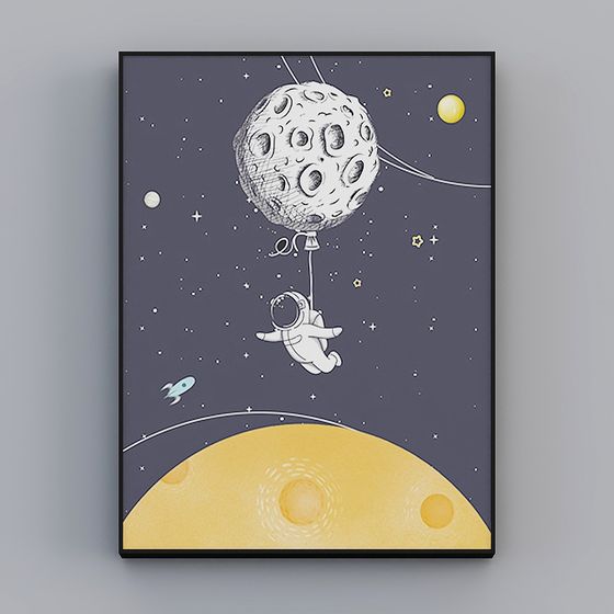 Roshan - Vent moderne - Peinture décorative d'astronaute espace salon - Starland B