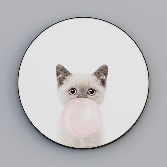 Playful Bubble Blowing Kitten 3D model for Creative Projects