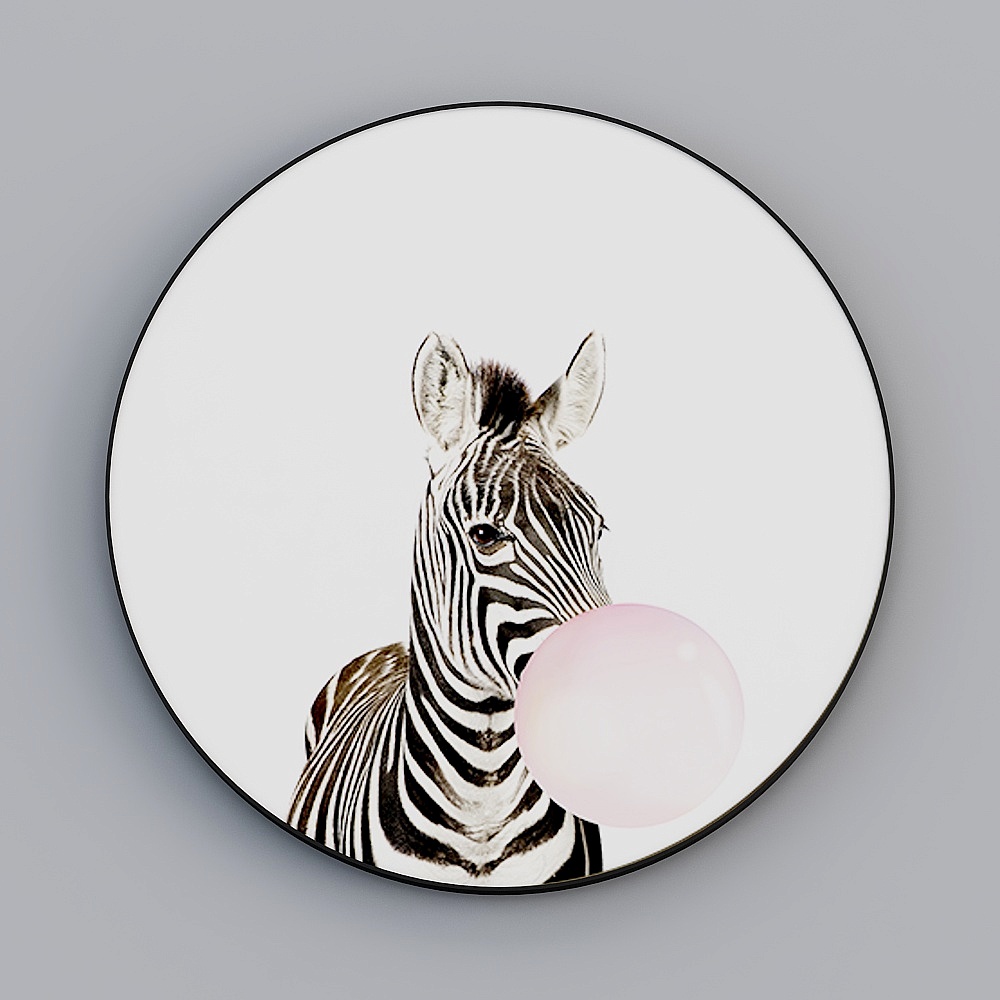 Zebra Bubble Low-Poly 3D Model