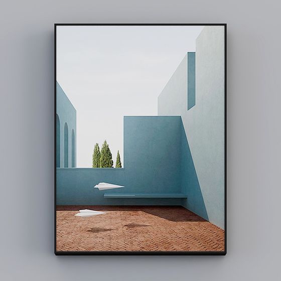 Floating Paper Airplane 3D model