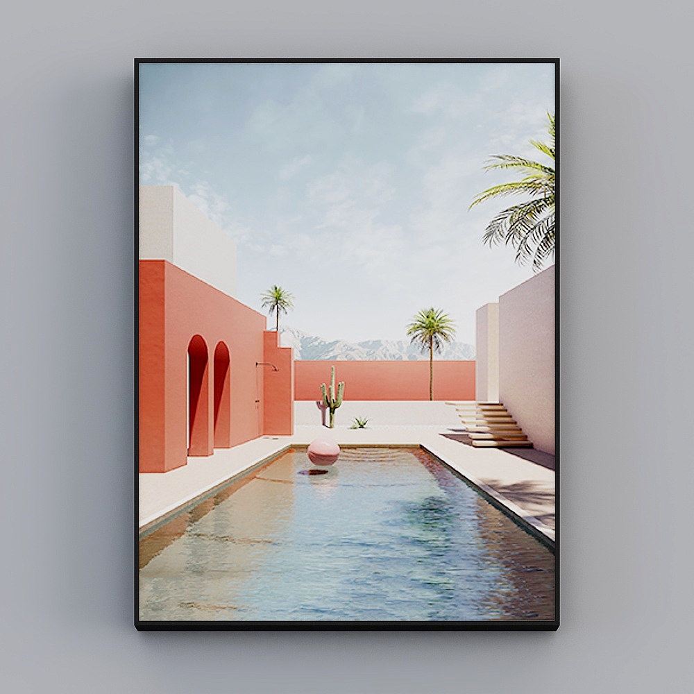 Roshan - Modern Wind - Geometric Building Xuanguan Restaurant Decorative Painting - Colorful Building B