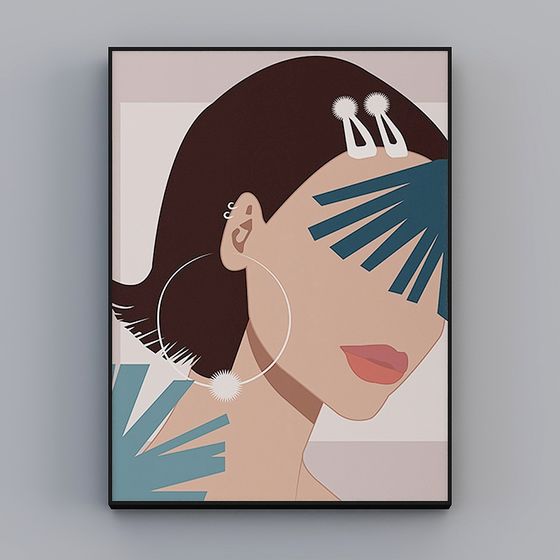 Abstract Female 3D Model - Modern Art Aesthetic