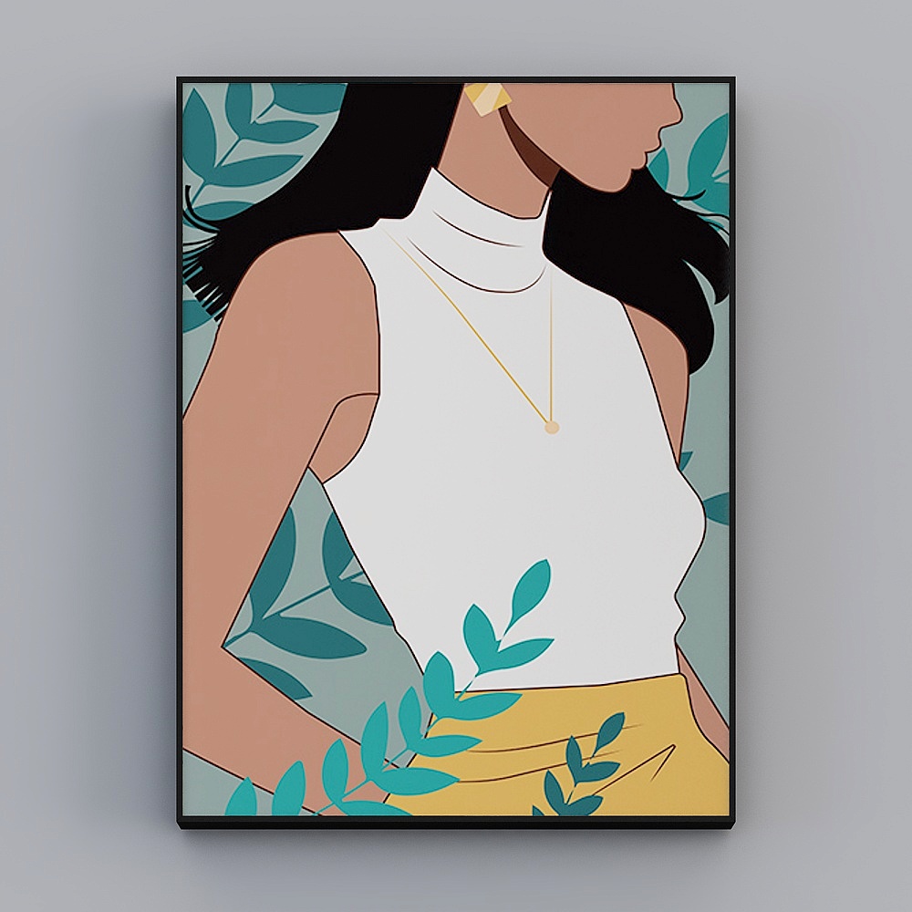 Roshan - Modern Wind - Living Room Decorative Painting - Exquisite Maiden E