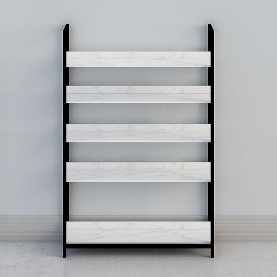 Stylish Low-Polygon Bookshelf 3D model