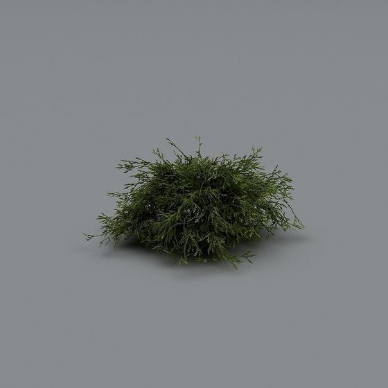 Modern Shrubs 3D Model in Green