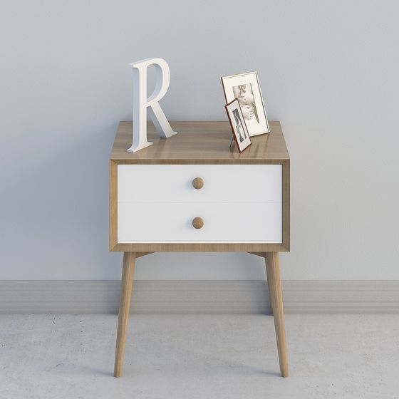 Modern Minimalist Bedside Table 3D model