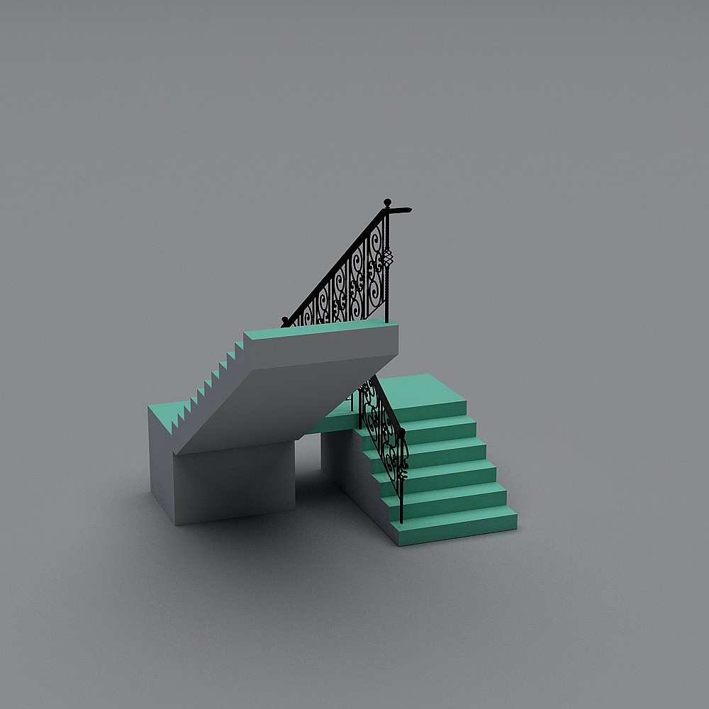 Unique Low-Polygon Staircase 3D model