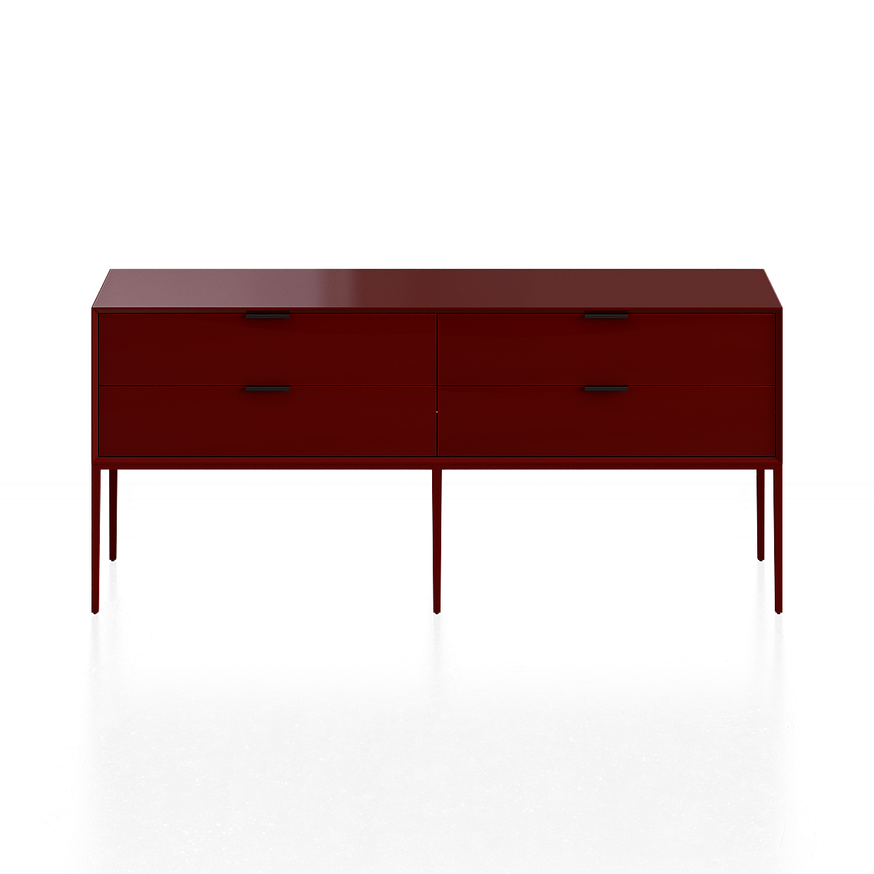 Urban Red Cabinet 3D Model – Modern Wood Design