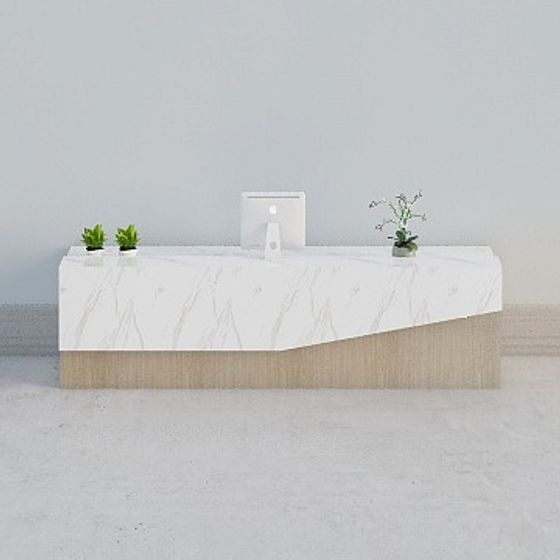 Stylish Marble Reception Desk 3D model