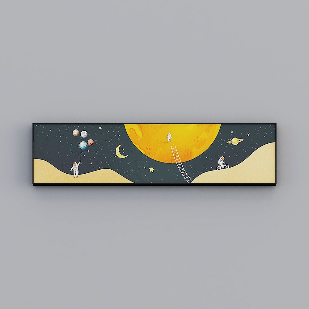 ロシャン - モダン風 - コスミックプラネッツ子供部屋の装飾画 - 宇宙探検 B