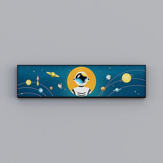Roshan - 현대풍 - 우주 행성 어린이 방 장식 그림 - 우주 탐험 C